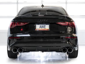 Audi S3 Performance Exhaust - AWE Tuning - Cat Back Track Edition - Chrome Silver - `22-`24 Audi S3 Performance Exhaust - AWE Tuning - Cat Back Track Edition - Chrome Silver - `22-`24